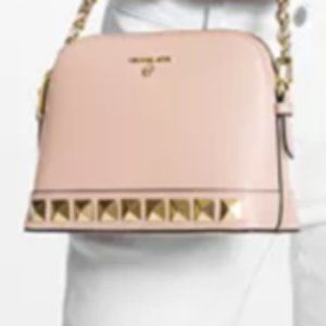 Michael Michael Kors Jet Set Charm Studded Dome Crossbody Soft Pink